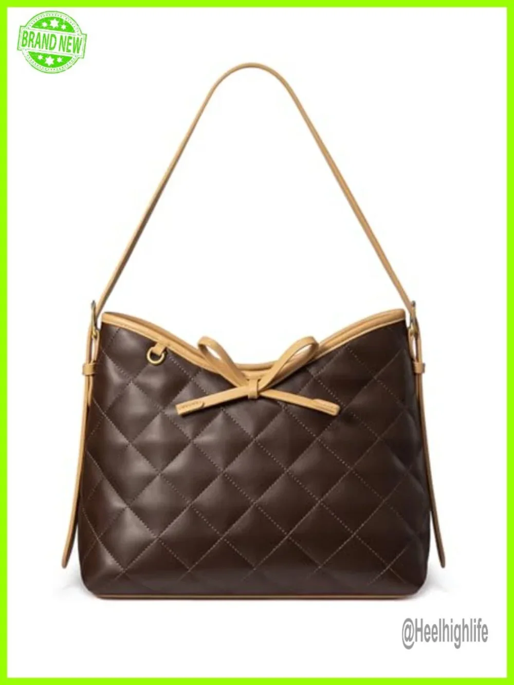 Soft Leather Quilted Hobo Handbag Crossbody Shoulder Bag Cute Cherry Pendant